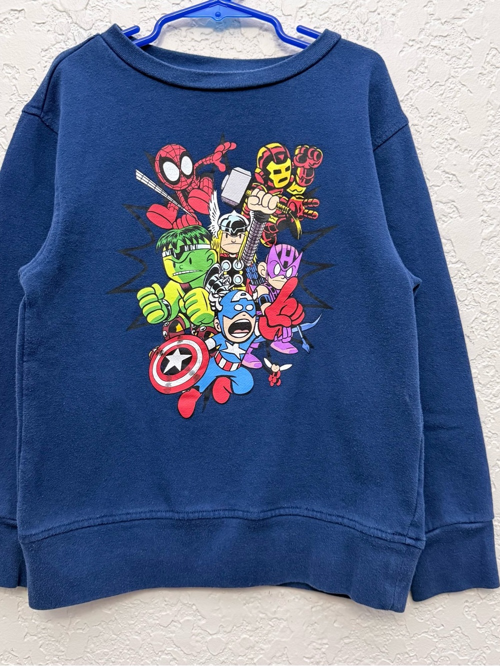 Navy Blue Marvel Superhero Crewneck Sweater